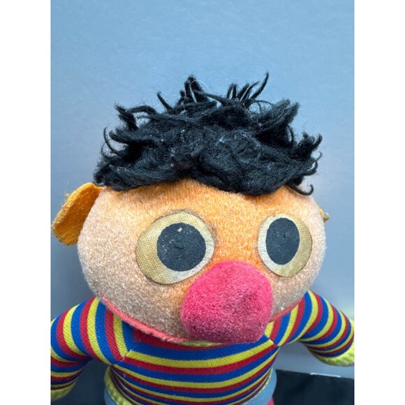Vintage 1980 Knickerbocker Sesame Street Ernie Plush Doll 10" Stripe Sweater - Picture 2 of 7